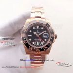 Perfect Replica Rolex GMT Master II 40MM Watch - Rose Gold Case Black Ceramic/Dial